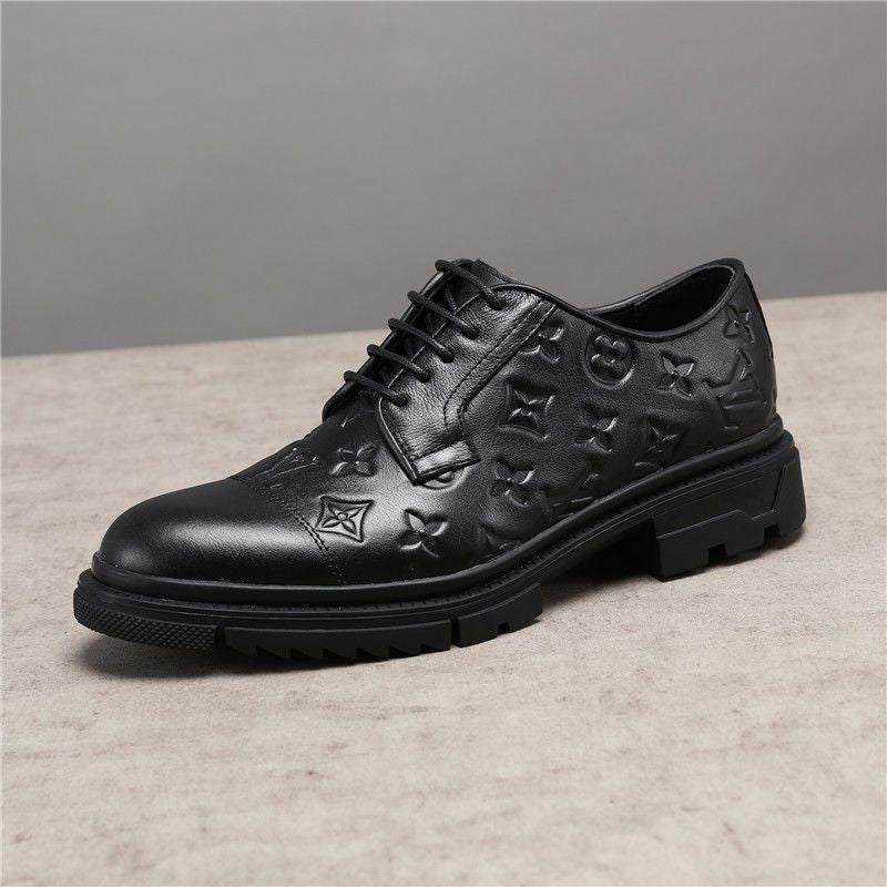 European station men's leather shoes formal leather shoes leather retro color-polishing shoes high-end office business men's shoes all-match
