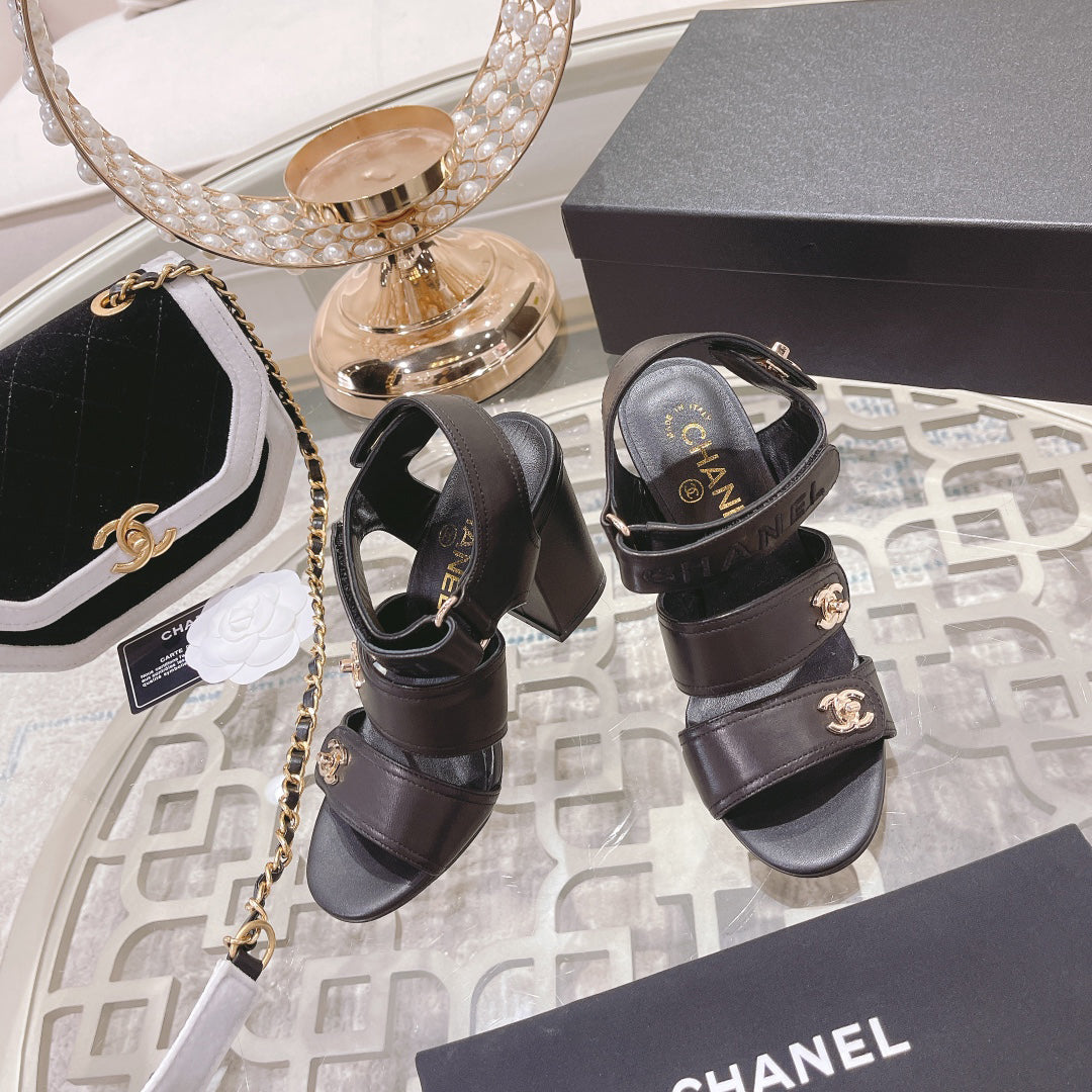 23 CL Latest Double C Logo Buckle High Heel Sandals XC04070702