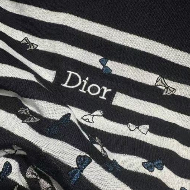 New Fashion Women's DIO Striped Long Sleeve Knit Top PD1326091805