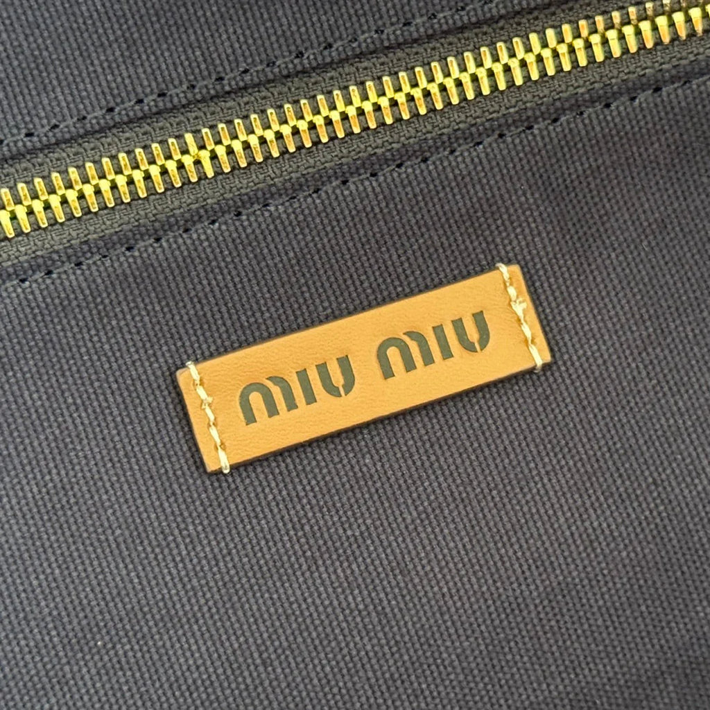 Miu Tote Bag 40cm Raffia-Effect Woven 285425