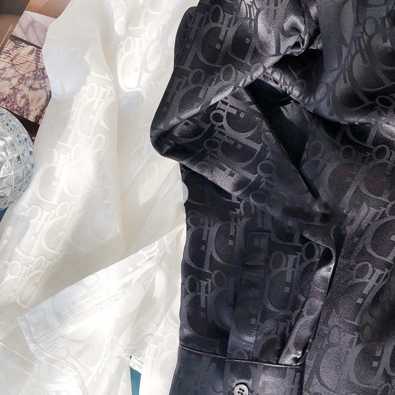 Fashion Satin-jacquard silk shirt PD10070725