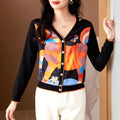 New Year Fashion Printed Knitted Cardigan Long Sleeves 1024032036