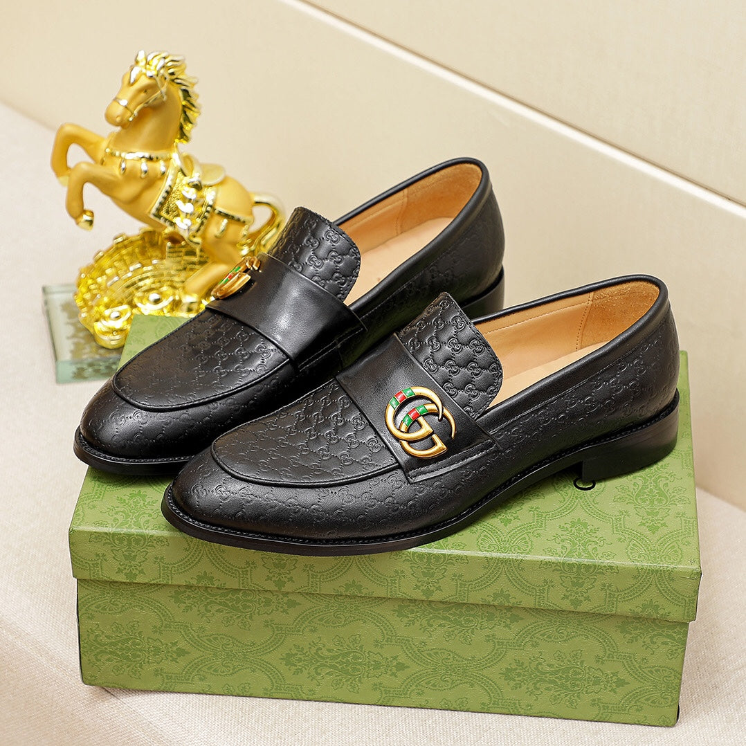 Black Handmade Leather Casual Men's Loafers