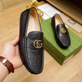 Trendy snake logo formal slip on shoes