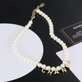 New Fashion Versatile Letter Pearl Necklace 1024032501