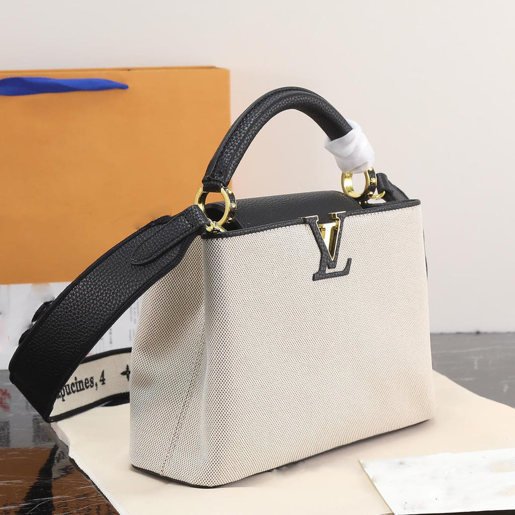 Black and White New Design V Logo Floral Printed Women's Bags-WX05202360202