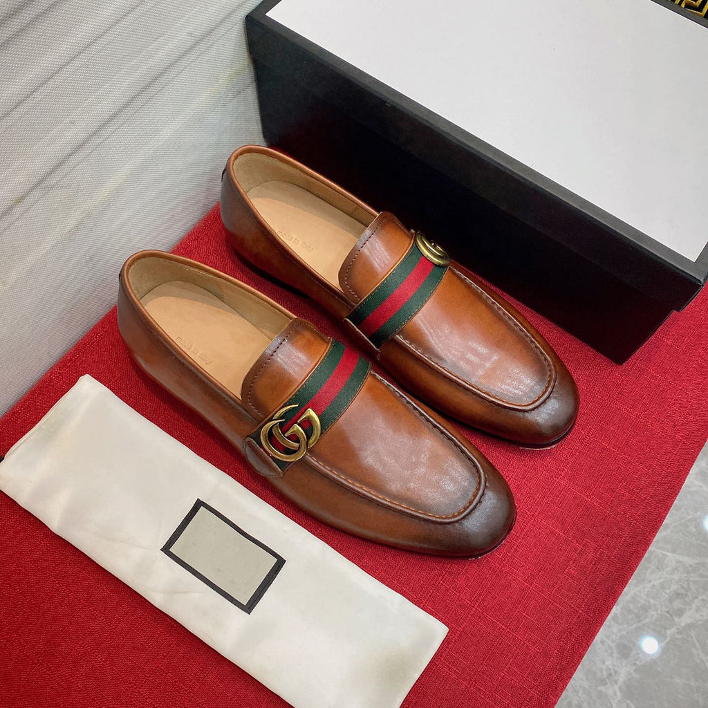 Classic design brand G&sripes formal dress slip on shoes