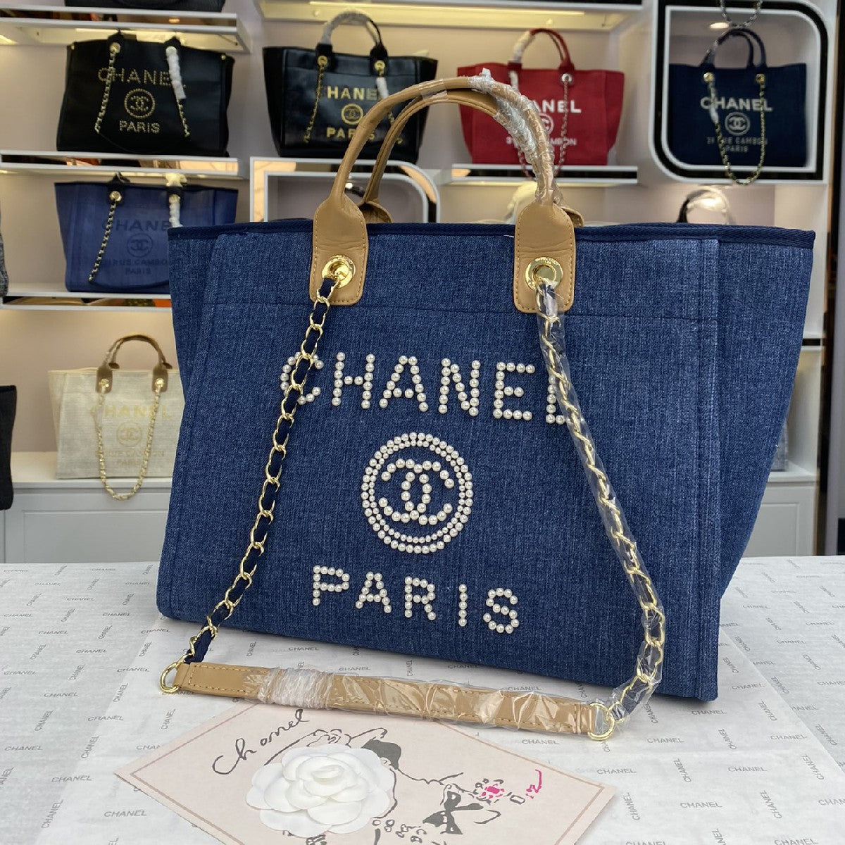 4 Colors Maxi Shopping Bag With Pearls
