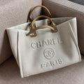 CHA Deauville Tote Tweed Bag Summer Collection White For Women 0425022502