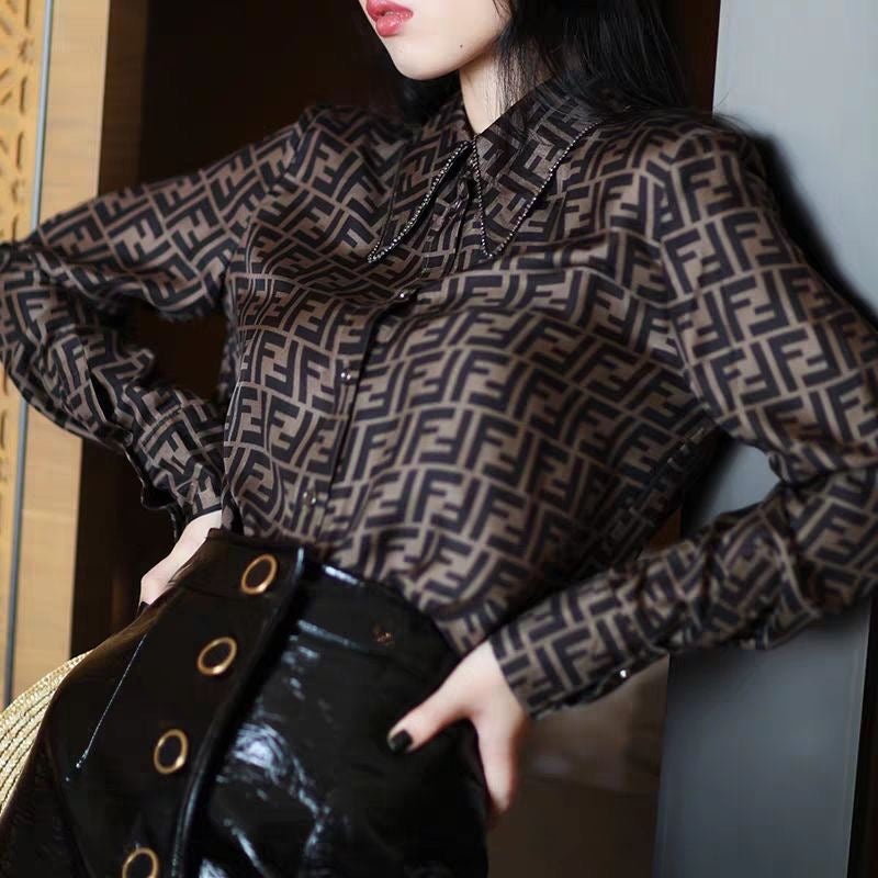 New Fashion Formal F Logo Women's Shirt