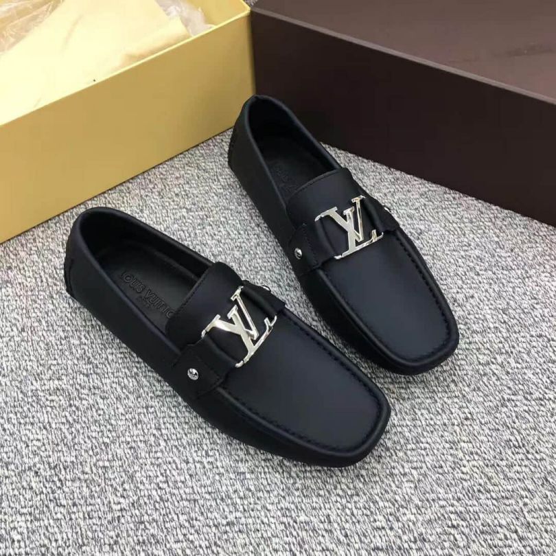 Black Logo Men Slip-on Shoes V14