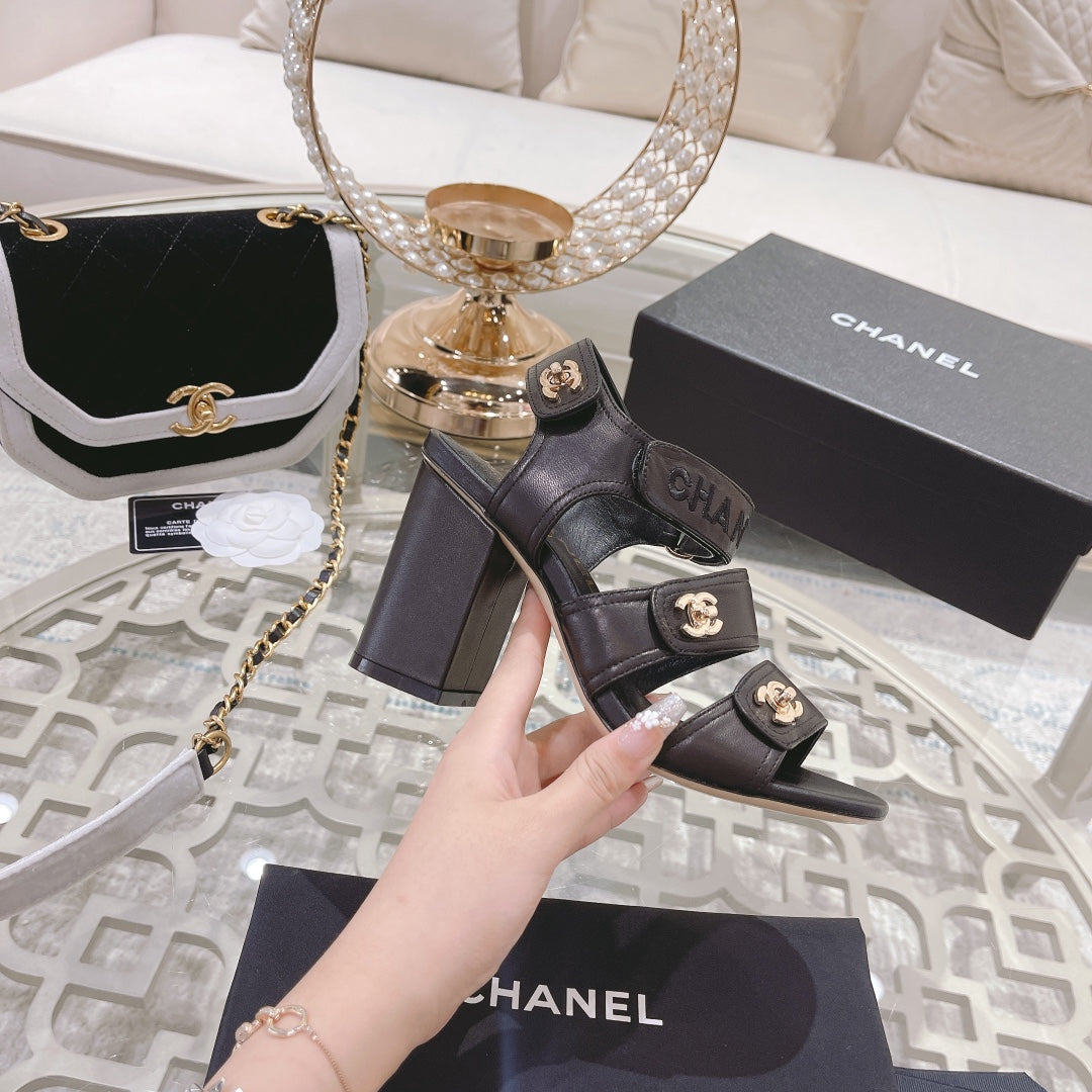 23 CL Latest Double C Logo Buckle High Heel Sandals XC04070702