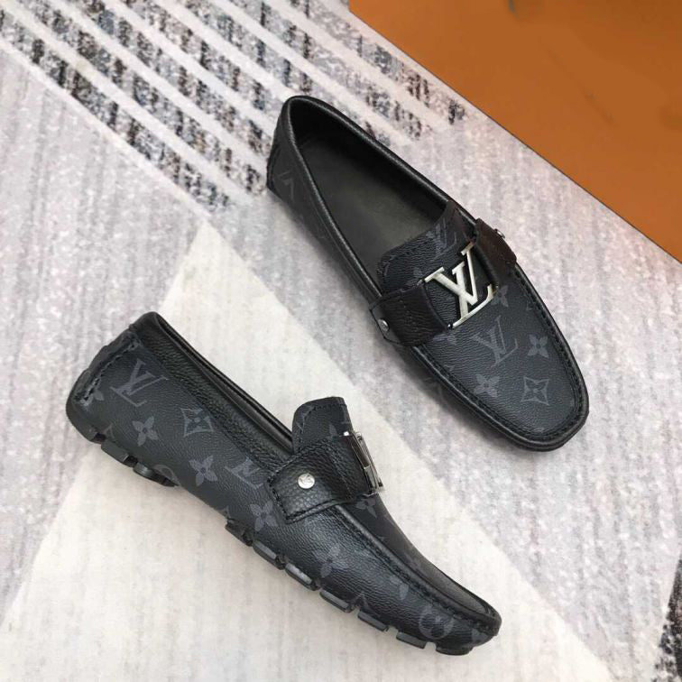 Grey Logo Men Slip-on Shoes V11