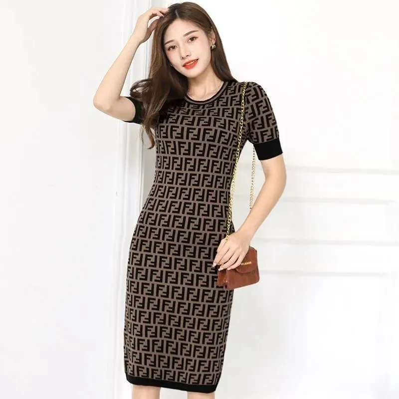 knitted pullover slimming dress XC0823091401