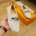 White Leather Fashion Men's Dress Loafers