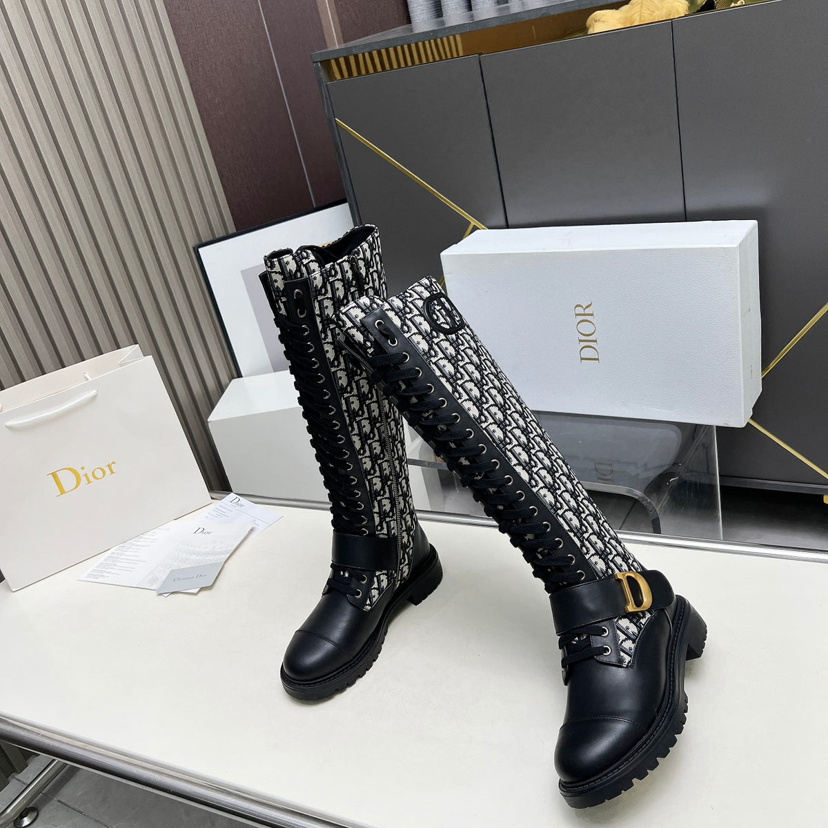 2024 D brand luxury embroidery patchwork leather casual boots 04240081608