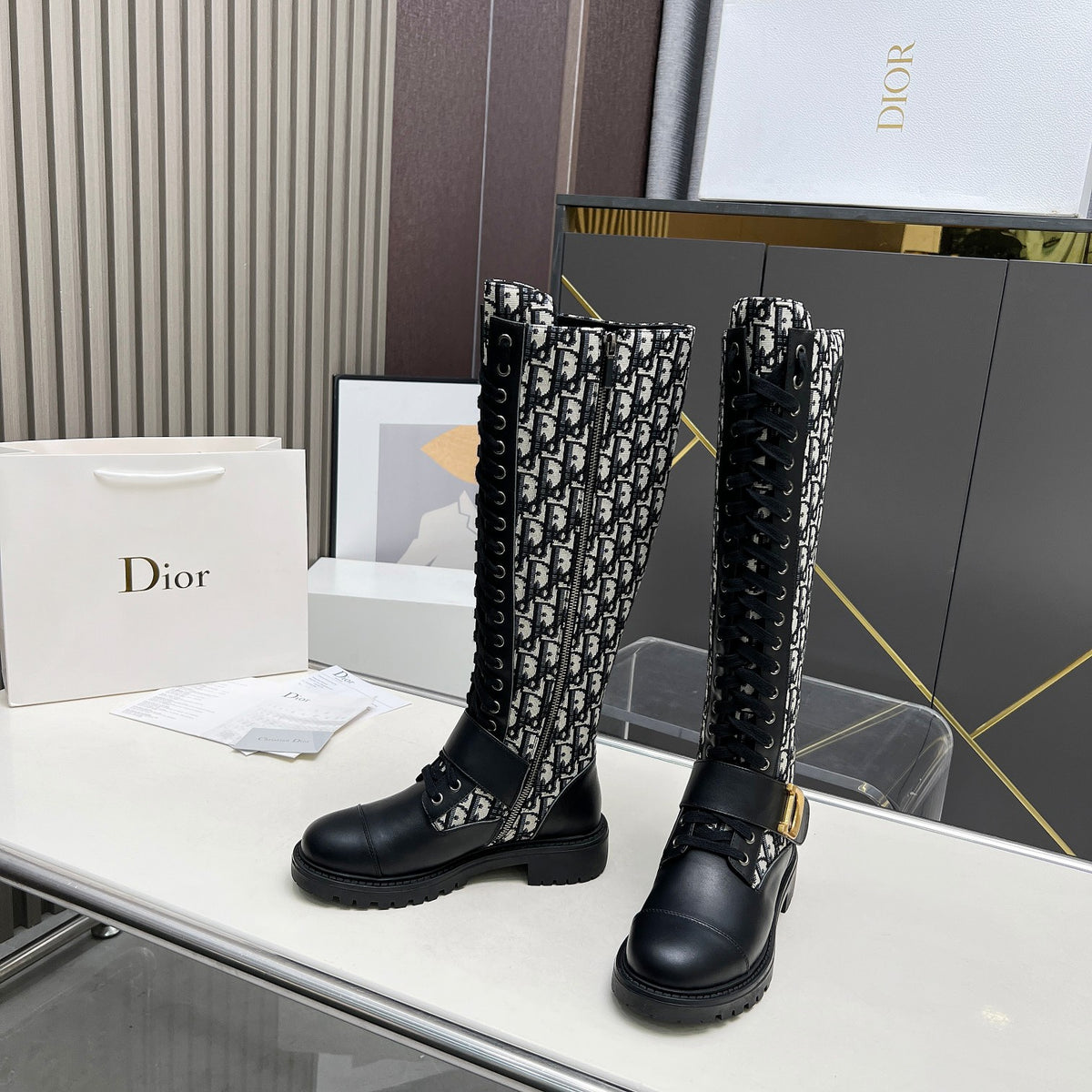 2024 D brand luxury embroidery patchwork leather casual boots 04240081608