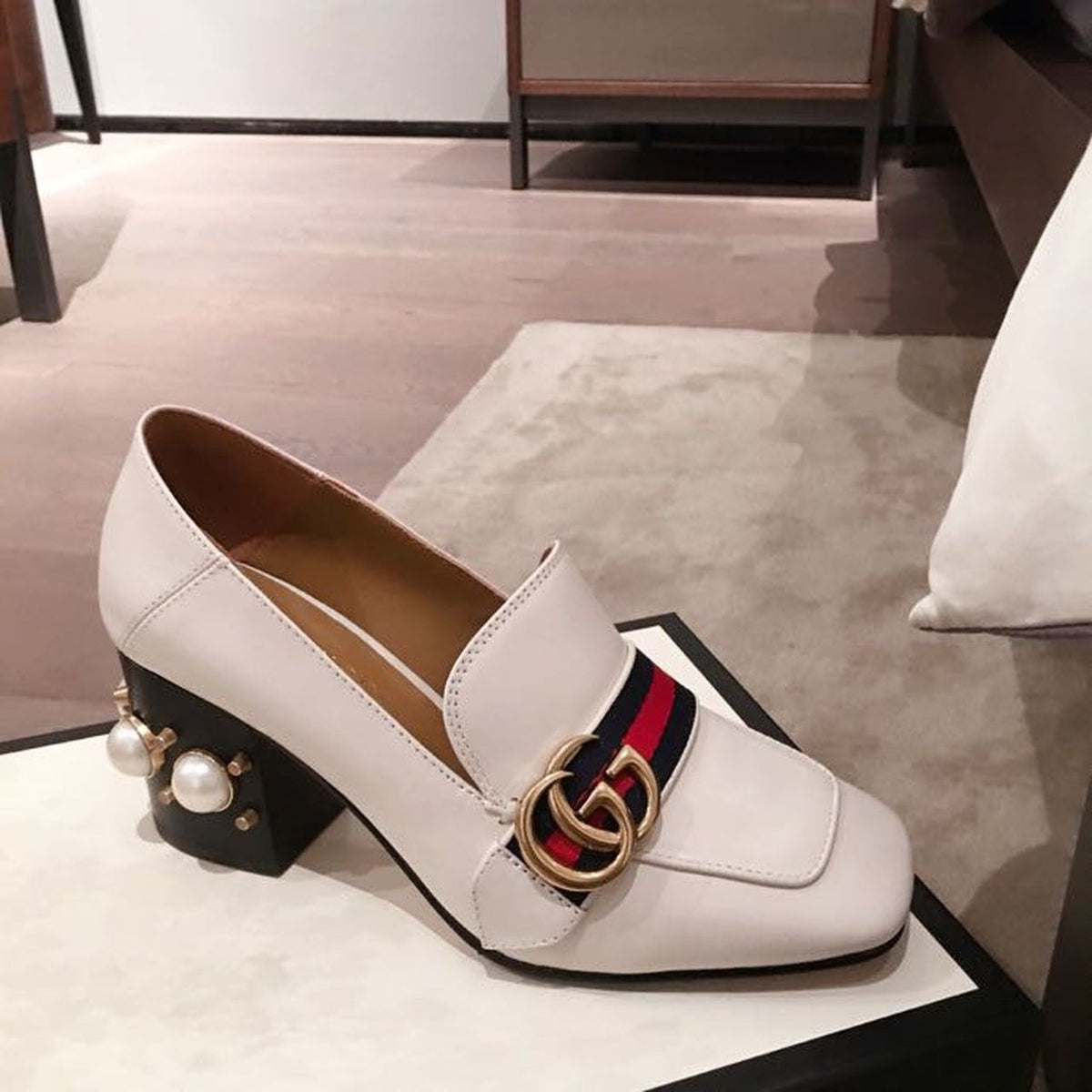 Women's Mid-Heel Loafer White For Women