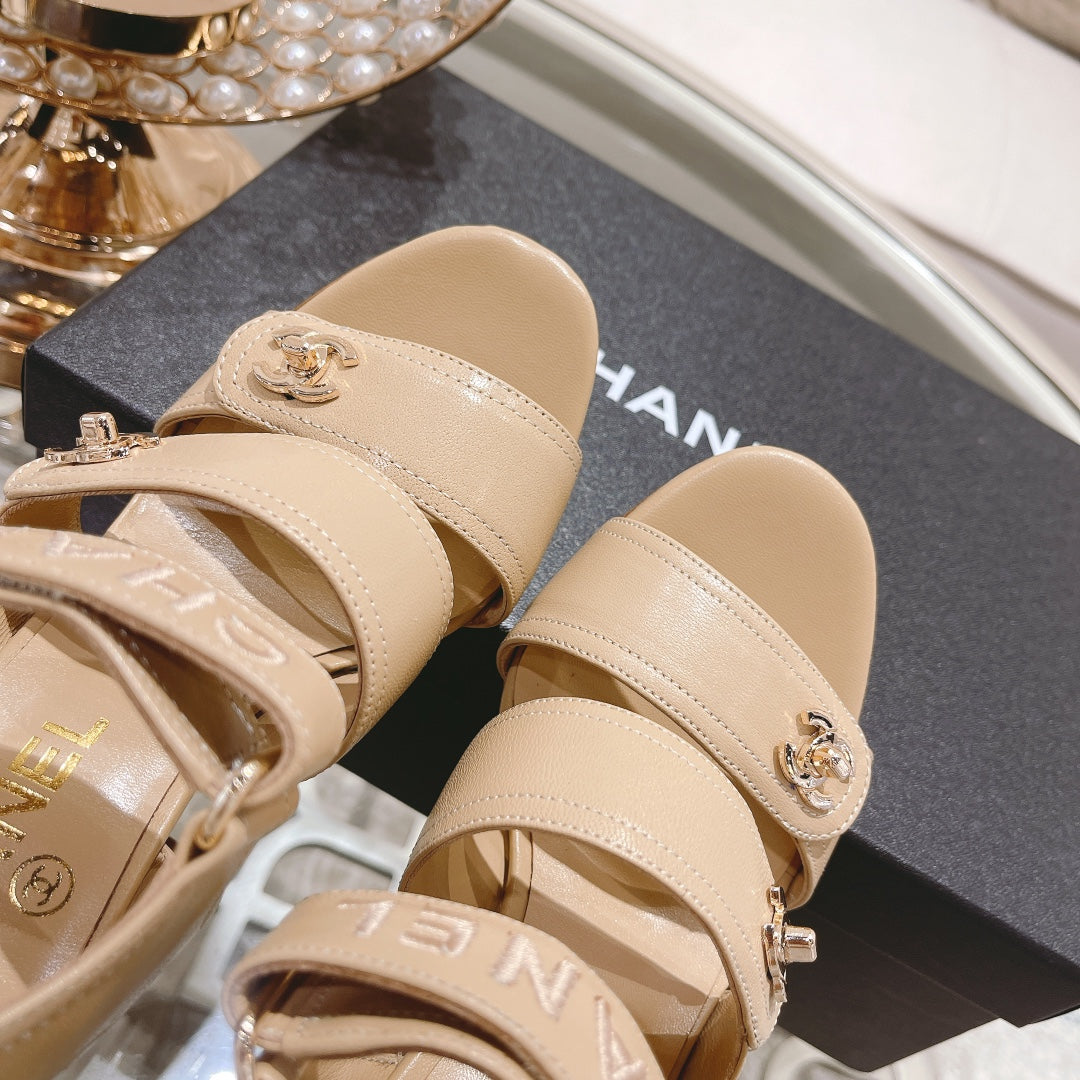 23 CL Latest Double C Logo Buckle High Heel Sandals XC04070702