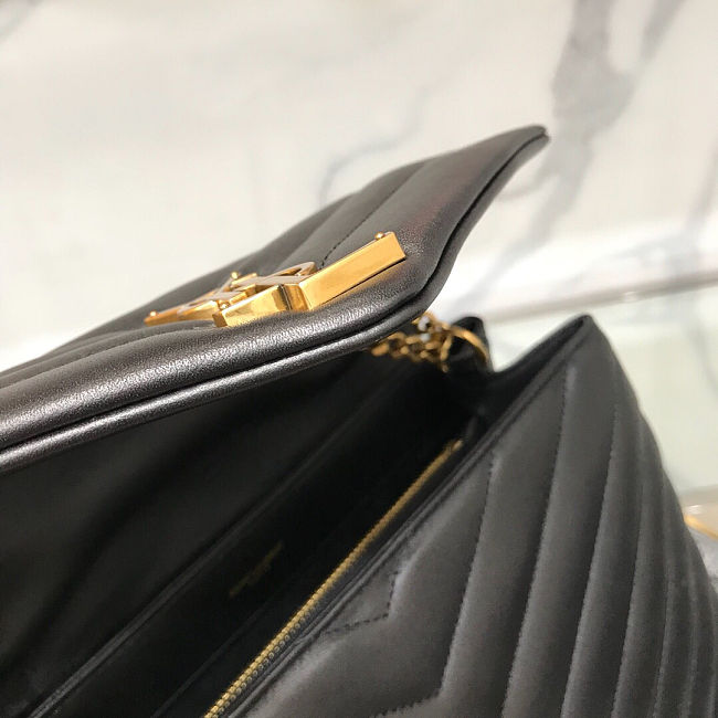 YL Medium 32 Loulou Bag Black in Gold 32x22x11cm 0424031805