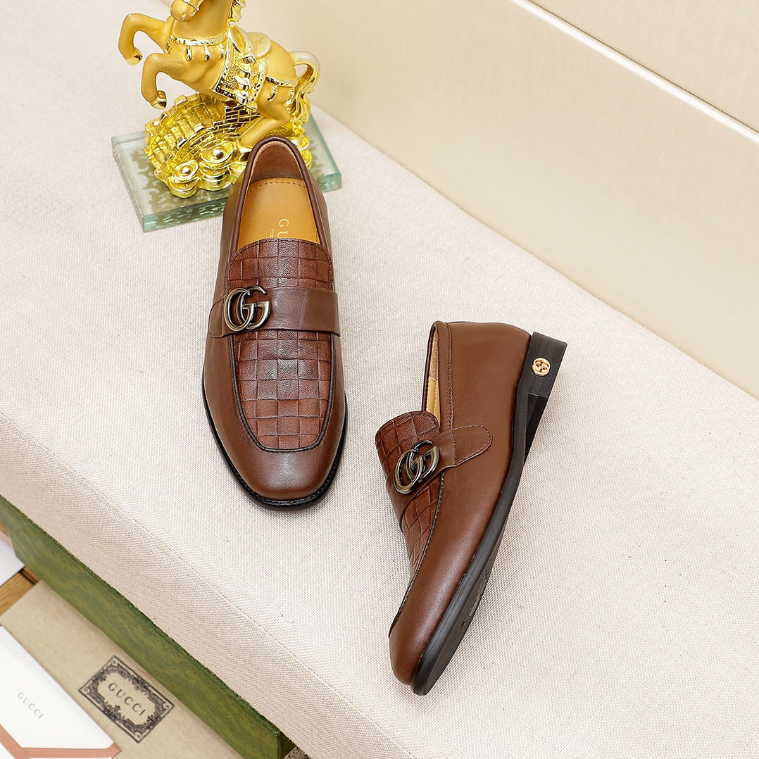 Brown Leather Men's Fashion Dress Shoes