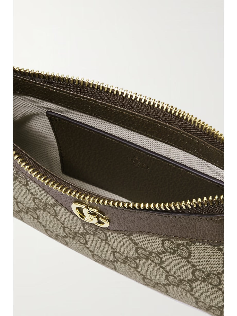G Ophidia mini textured leather-trimmed printed coated-canvas shoulder bag 0424061410