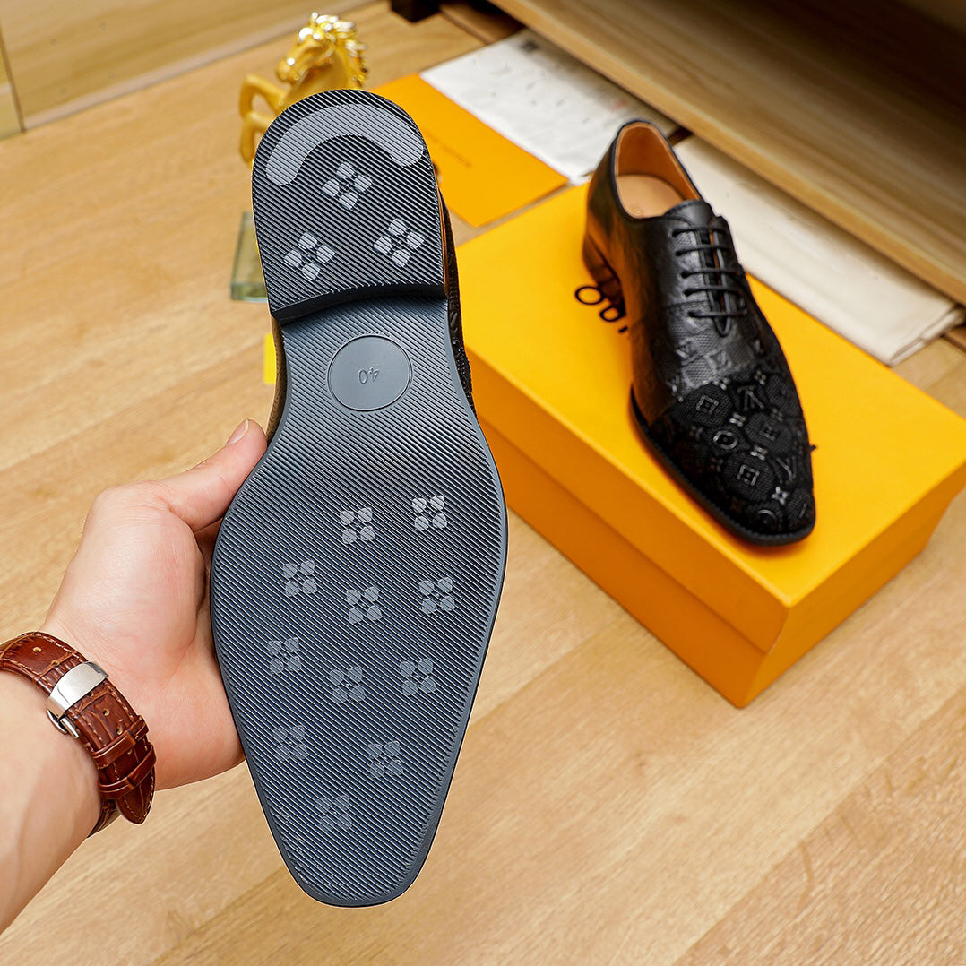 BLACK PATCHWORK COLOR NEW MEN'S LOAFERS