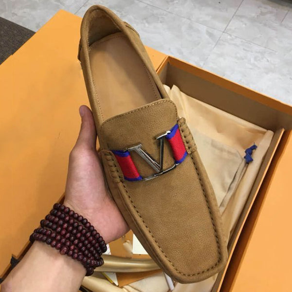 Classic Leather Up Dress Shoes Loafer Slip-On Shoe V109