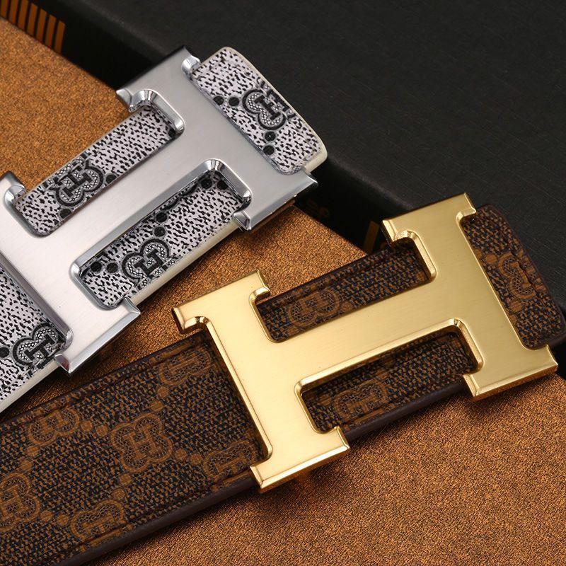 H Buckle Belt Leather Casual Versatile Belt 1024071725