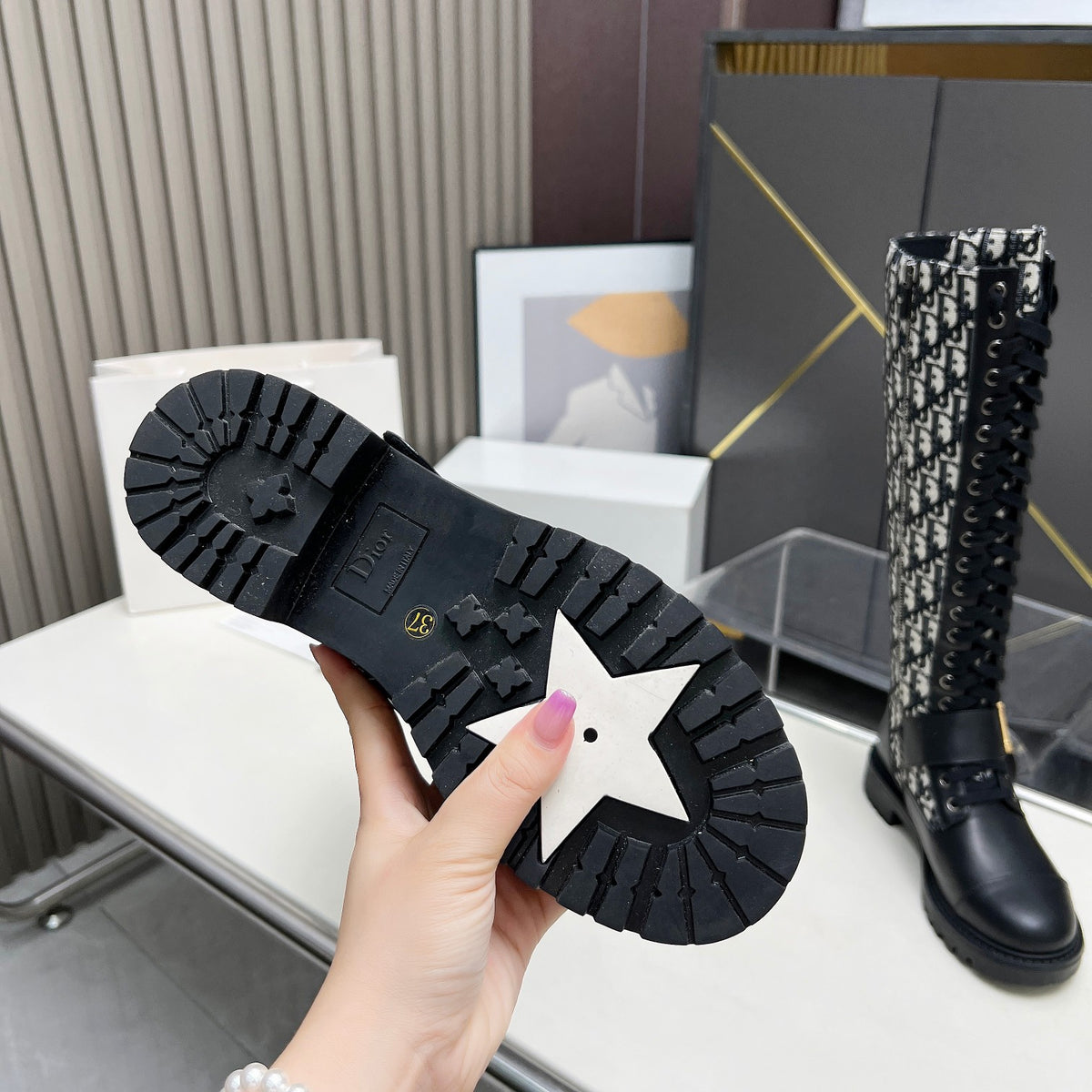 2024 D brand luxury embroidery patchwork leather casual boots 04240081608
