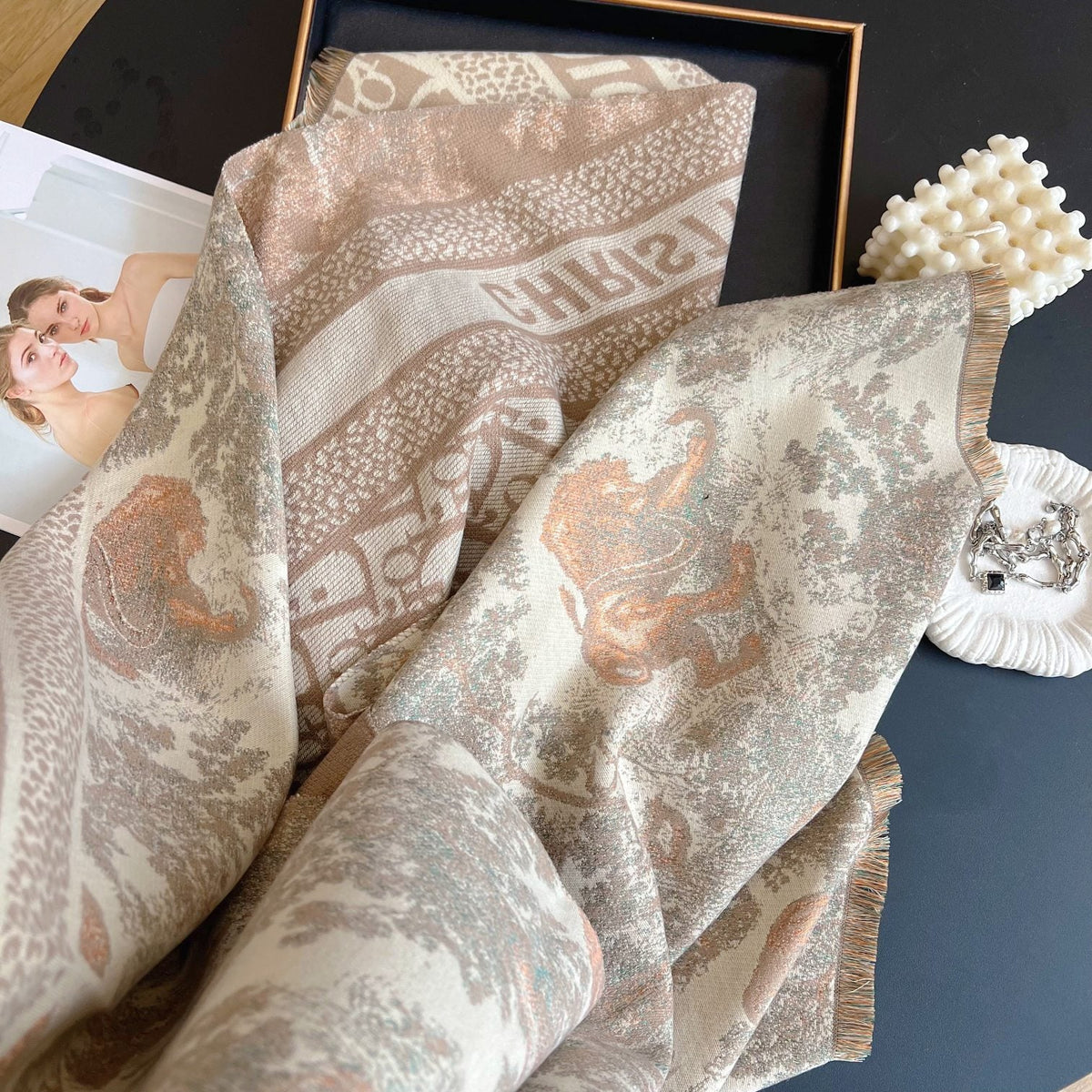 New vintage double-sided cashmere scarf 1024110804