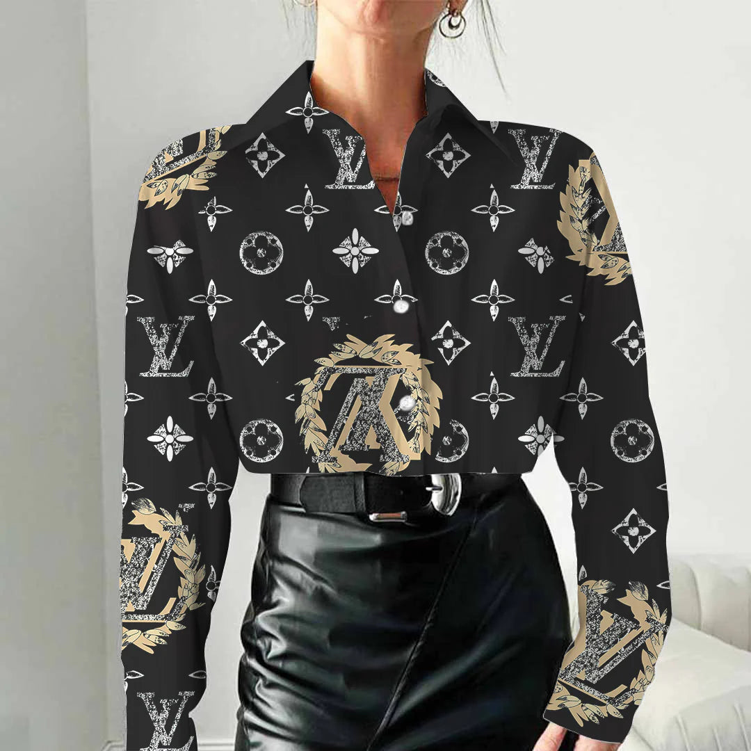 High quality fashion versatile printed long sleeve shirt 3D1025030613