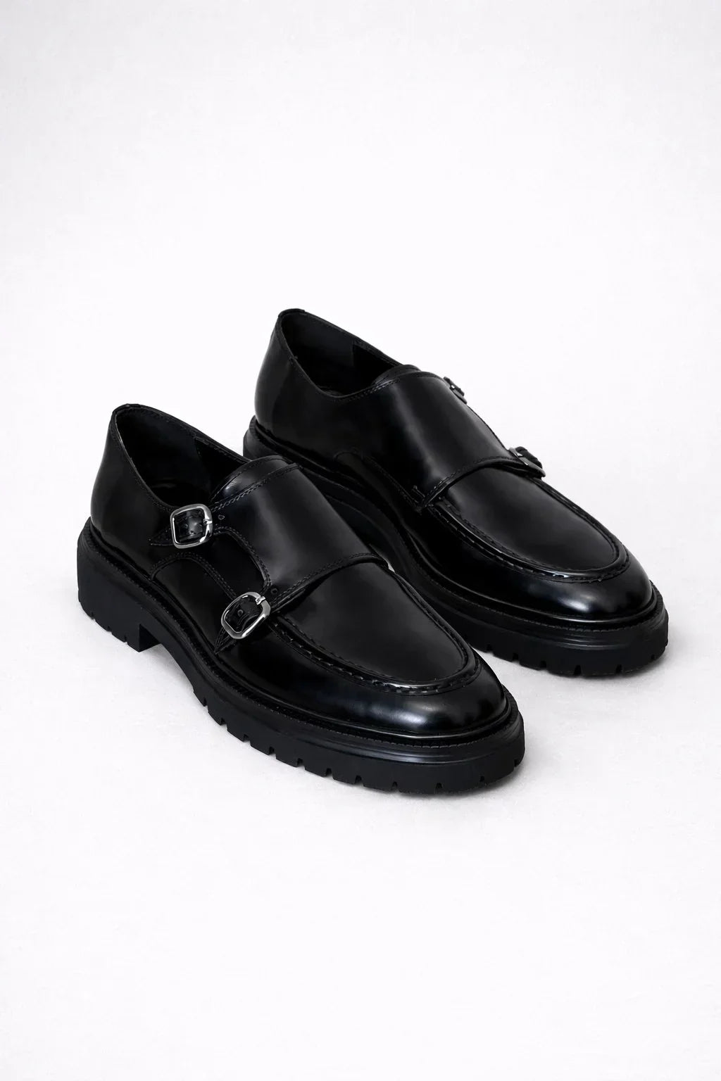 Cary Black Double Monk Strap Pump Loafers