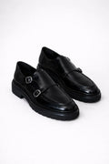 Cary Black Double Monk Strap Pump Loafers