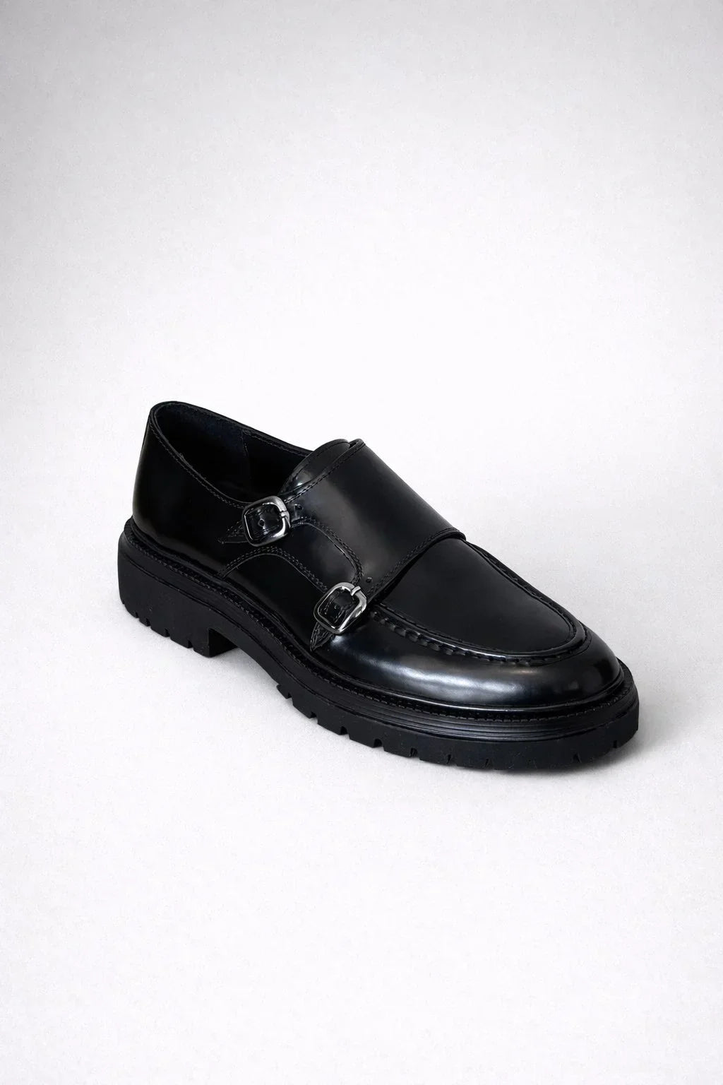 Cary Black Double Monk Strap Pump Loafers