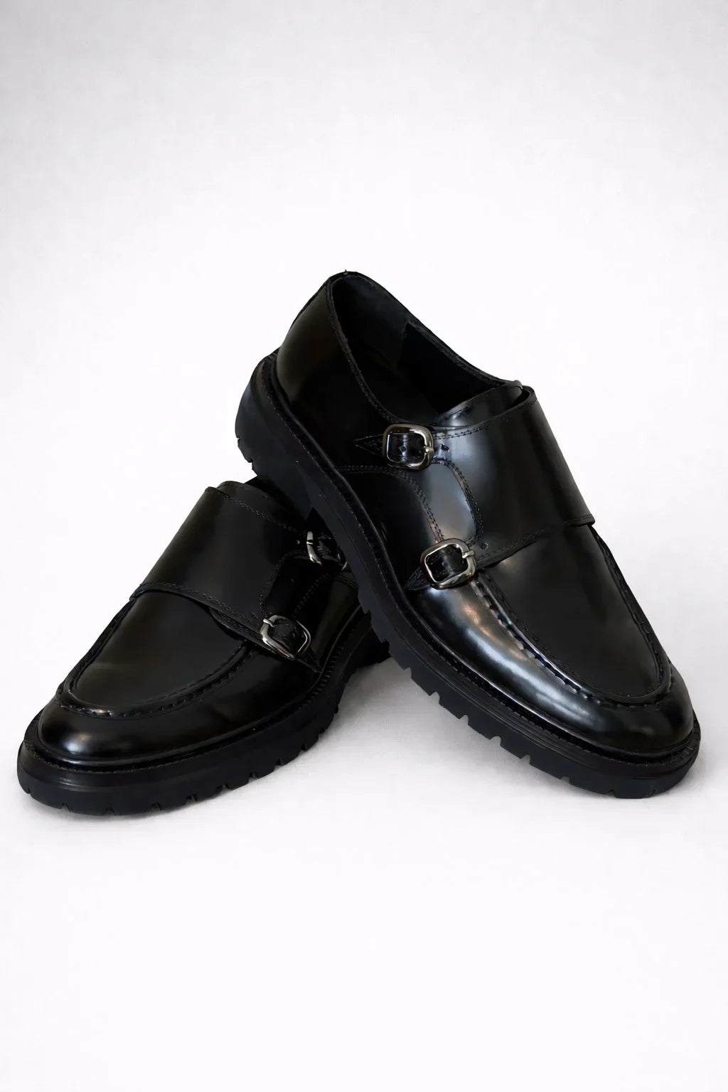 Cary Black Double Monk Strap Pump Loafers