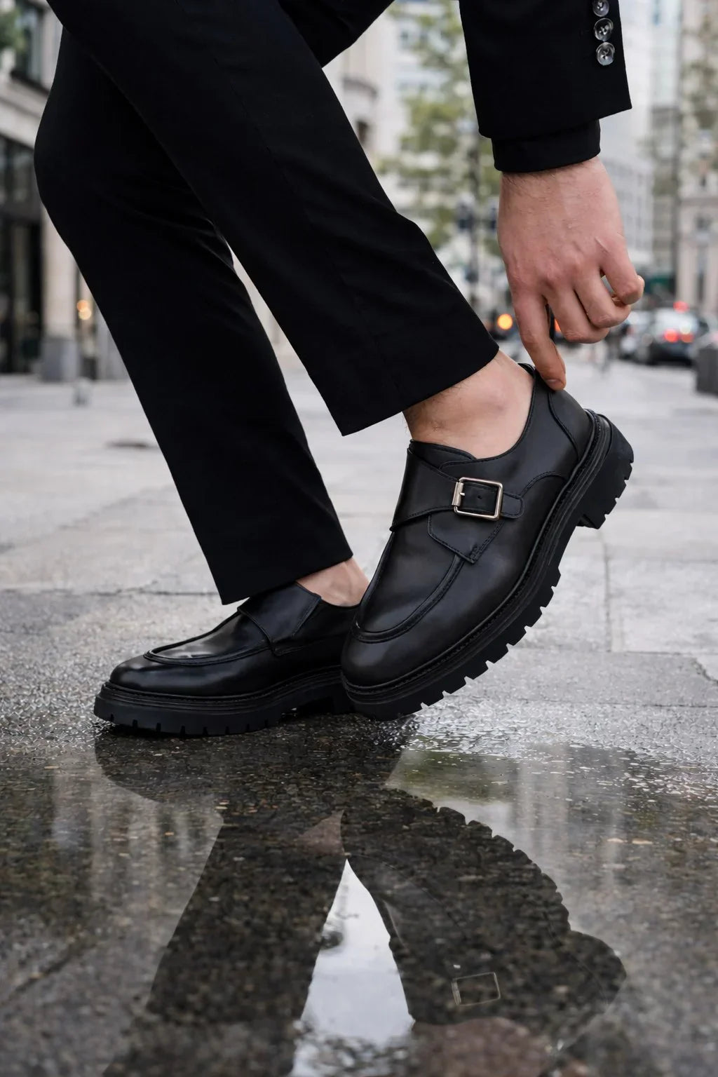 Cary Pump Black Buckle Loafers