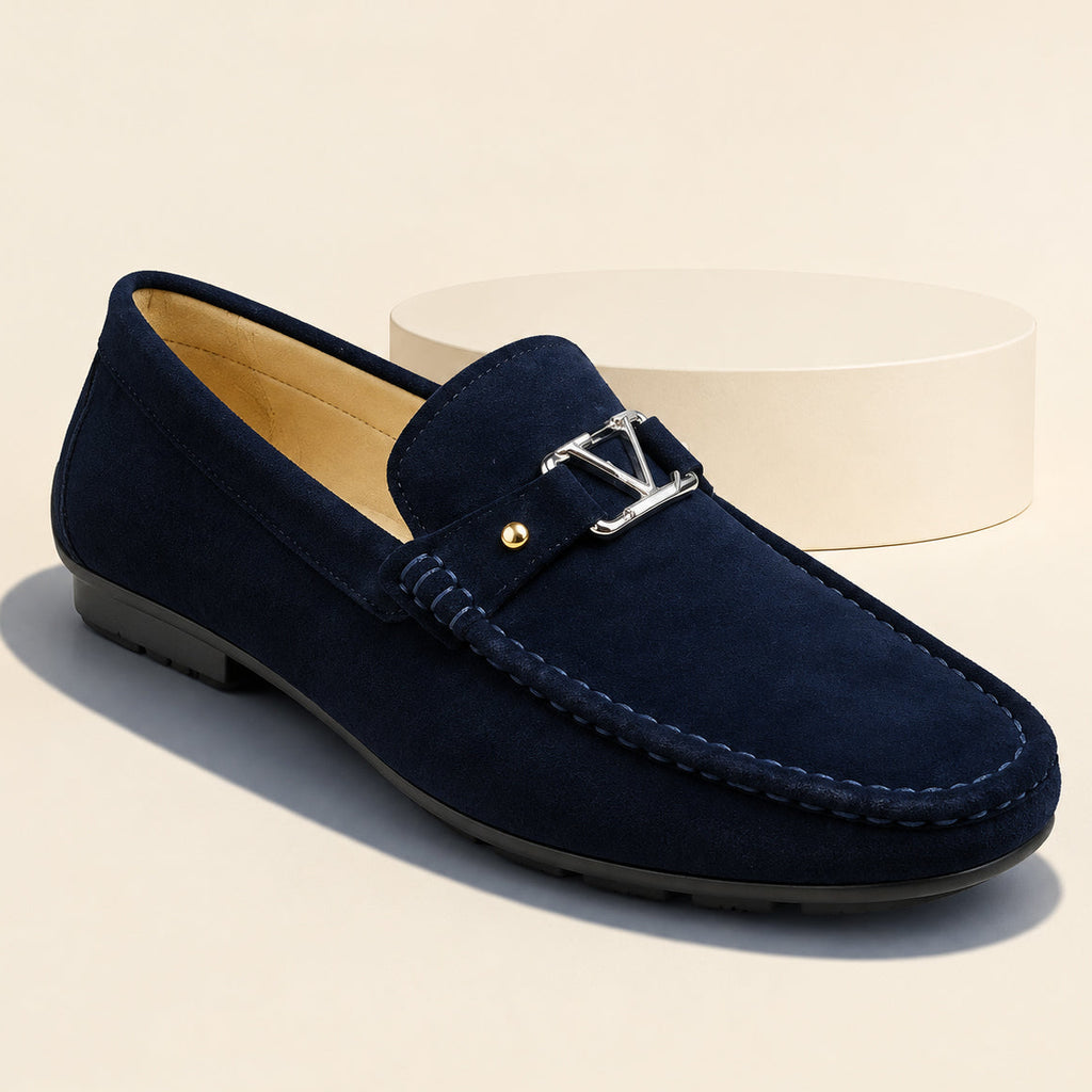 Men's Navy Blue Suede Loafer