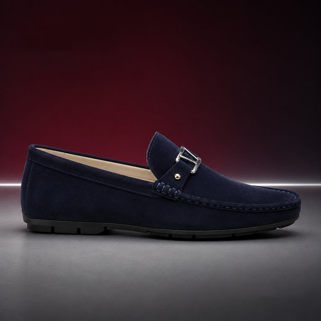 Men's Navy Blue Suede Loafer