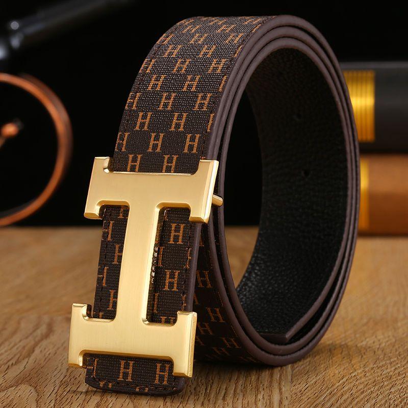 H Buckle Belt Leather Casual Versatile Belt 1024071725
