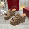 25 ladies metal buckle wedge-heeled platform slippers XC0425050604