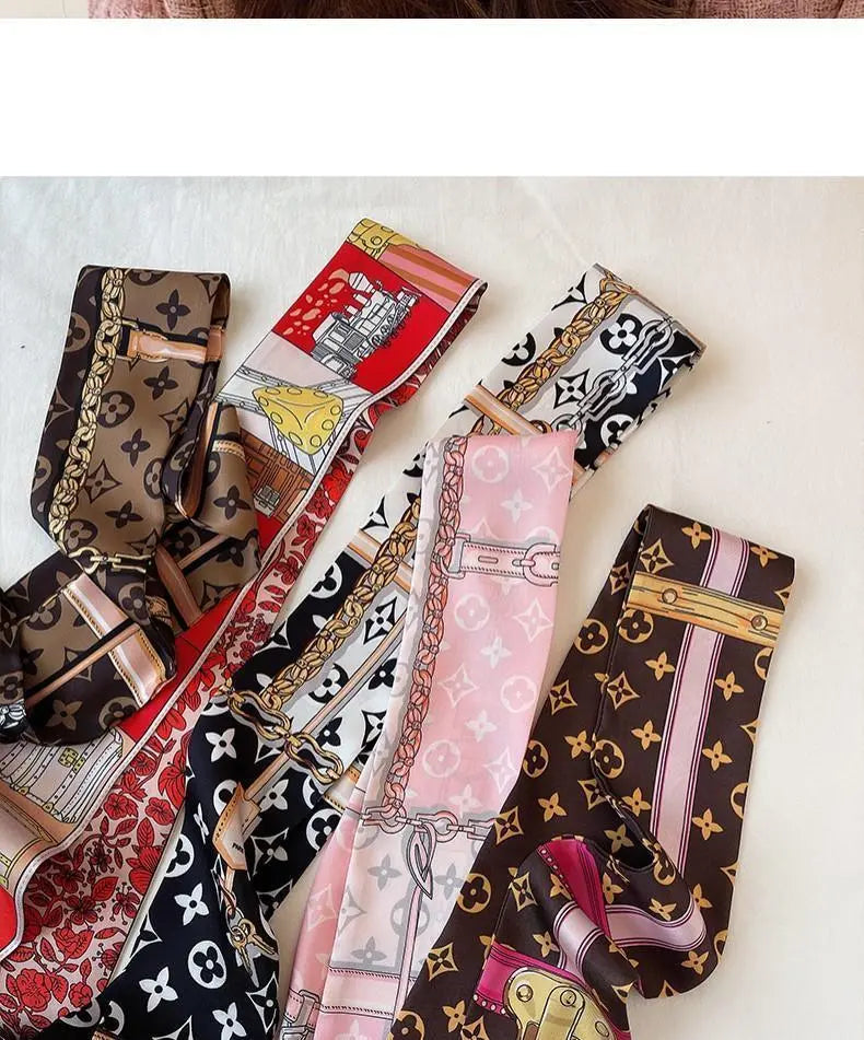 New Fashion Monogram Skinny Scarf Hair Ribbon PD0425043002