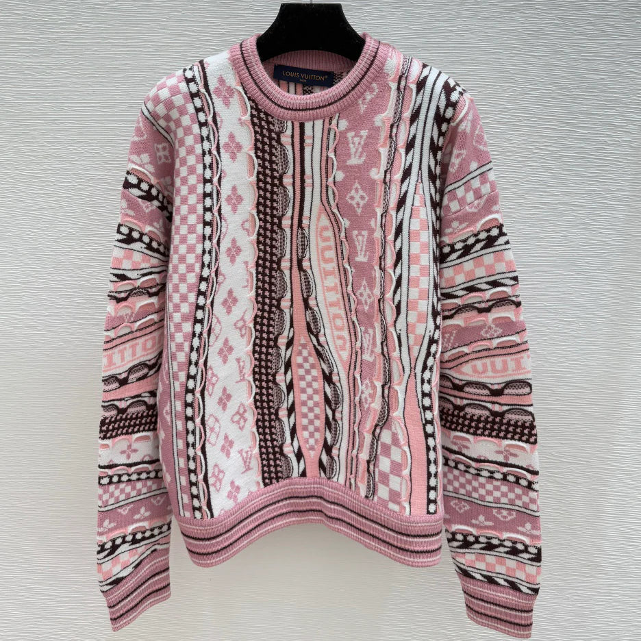 Plaid Slouchy Knit Sweater 1025103104