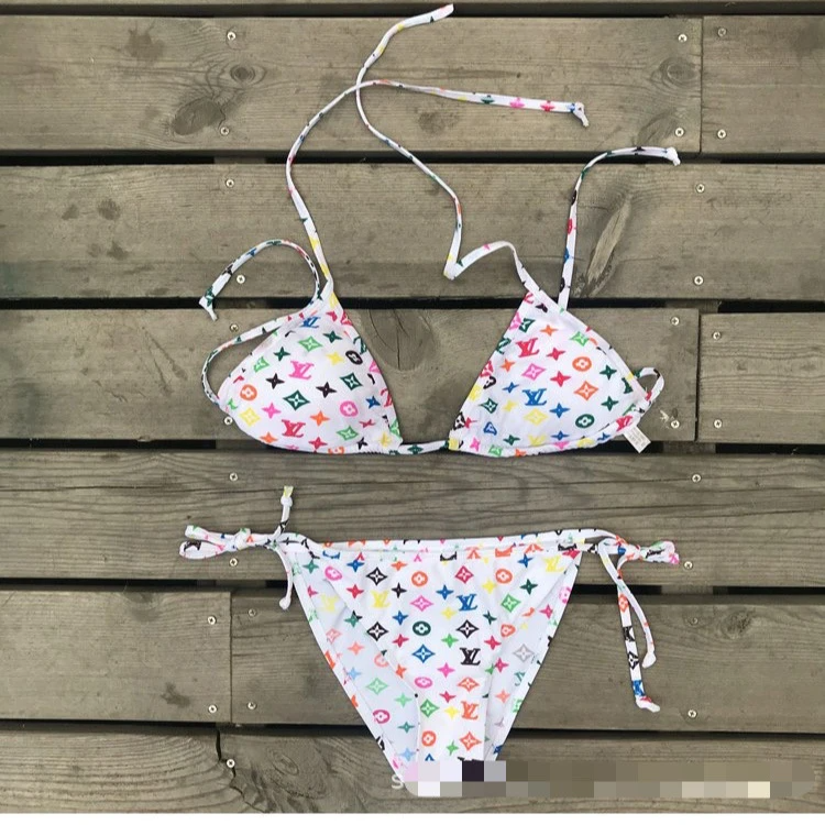 V Sexy Triangle Bikini Small Chest Push Up Swimsuit Split Swimsuit PD0823032902