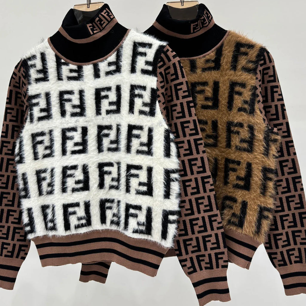 Double-F Fleece Casual Knit Long Sleeve 1025102308