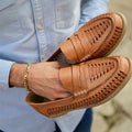 Brown Comfort Breathable Woven Surface Slip-On Sandals