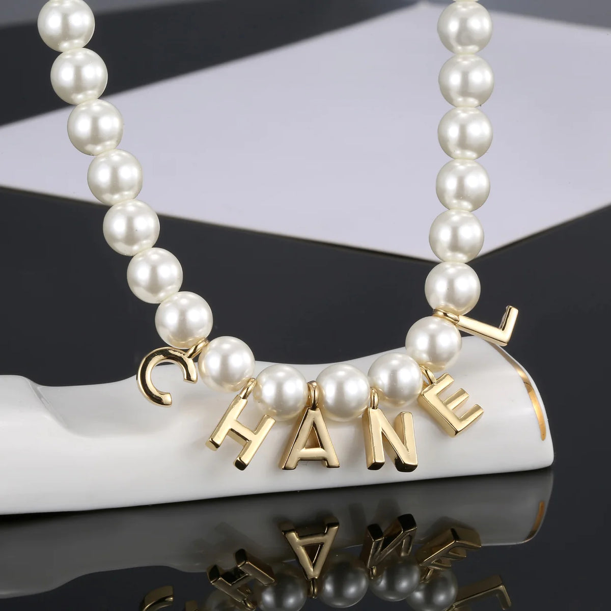 New Fashion Versatile Letter Pearl Necklace 1024032501