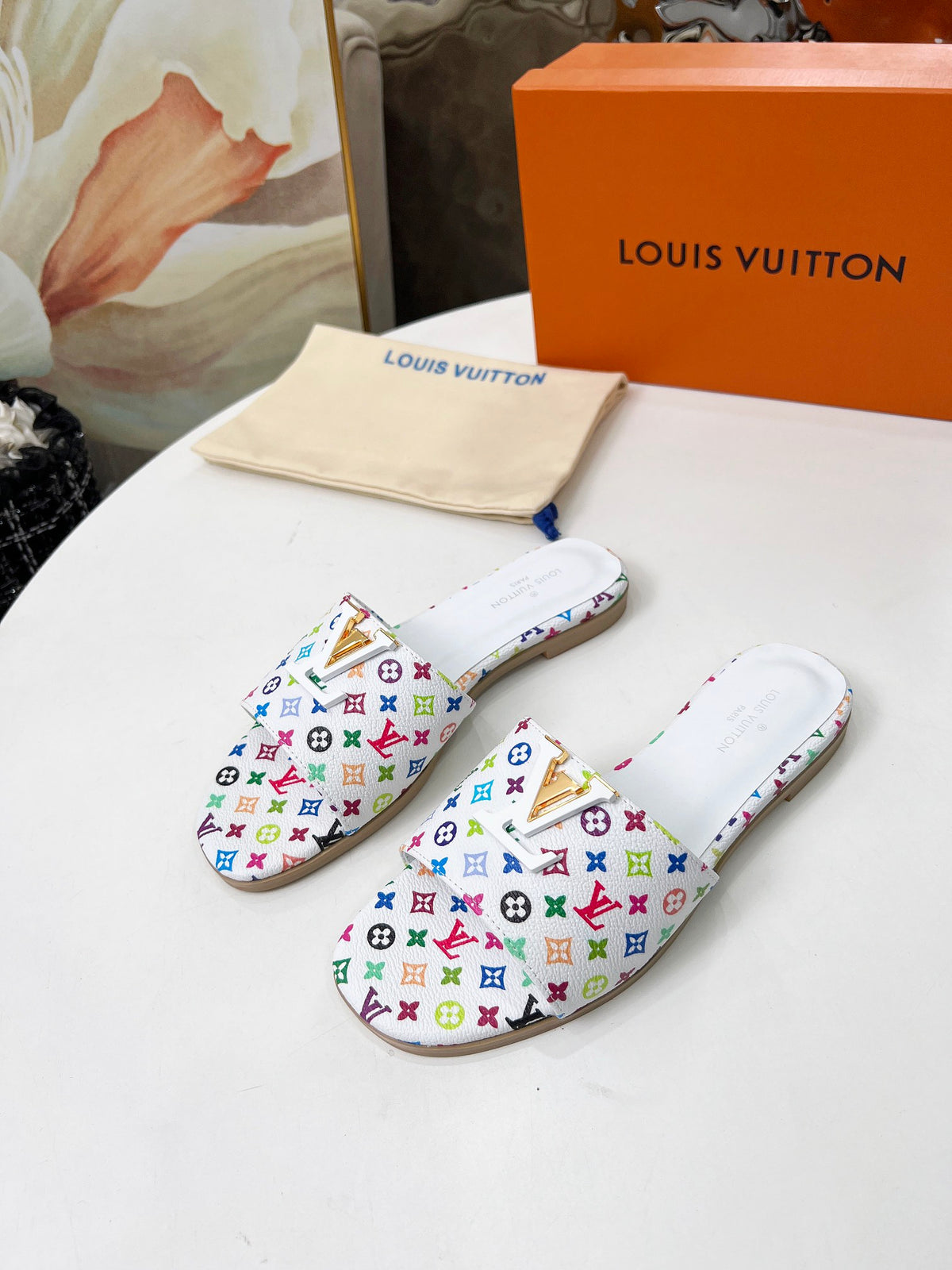 New V logo printed sandals fashion casual flip flops 0425040915