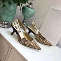 Pointed-toe bowknot cat heels floral letter ribbon high heels