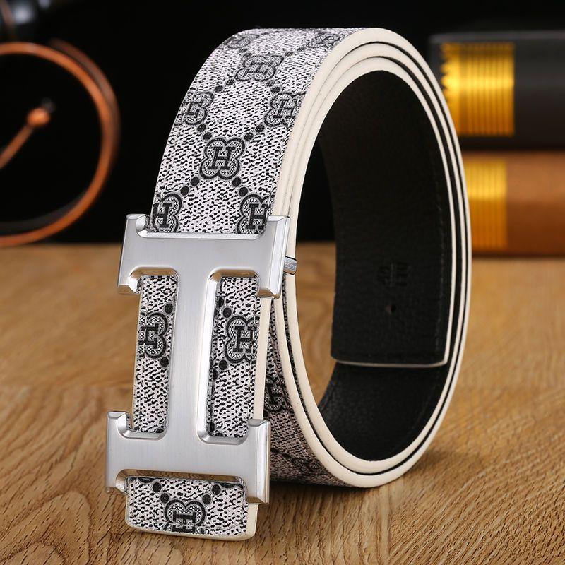 H Buckle Belt Leather Casual Versatile Belt 1024071725
